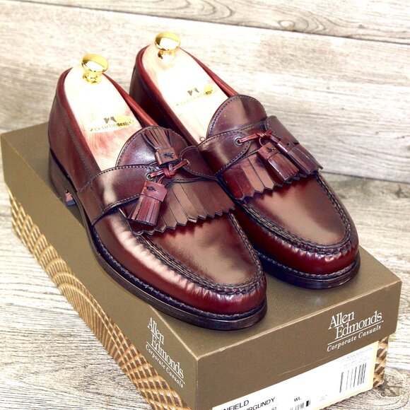 *NIB* $295 Allen Edmonds ENFIELD 10 C (also fits 9.5 E ) Burgundy *add $15 Trees main image 13